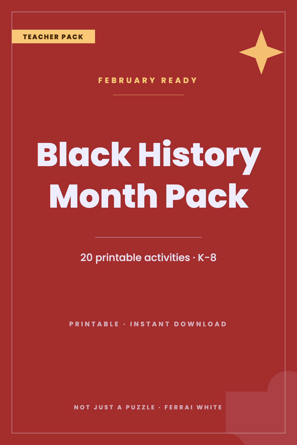 Black History Month Classroom Pack teacher resource cover