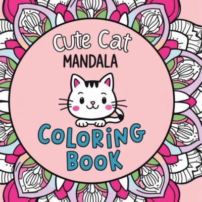 Cute Cat Mandala Coloring Book cover