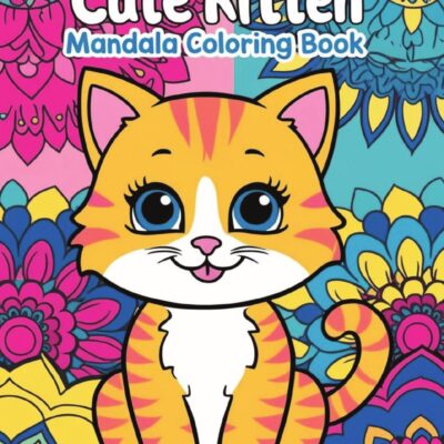 Cute Kitten Mandala Coloring Book cover