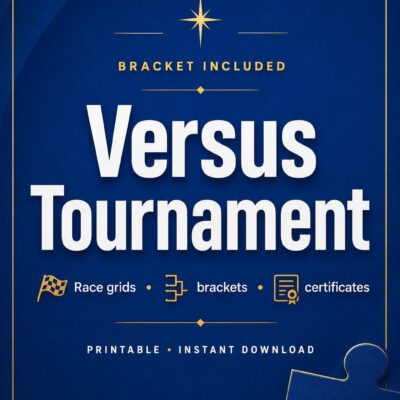 Word Search Versus Classroom Tournament Kit cover — Teacher Pack, bracket included, race grids, brackets, certificates, printable instant download by Ferrai White at Not Just a Puzzle