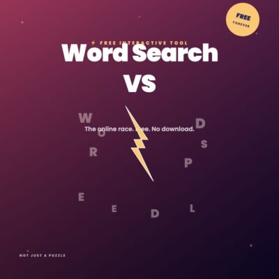 Word Search VS · Free interactive tool by Not Just a Puzzle