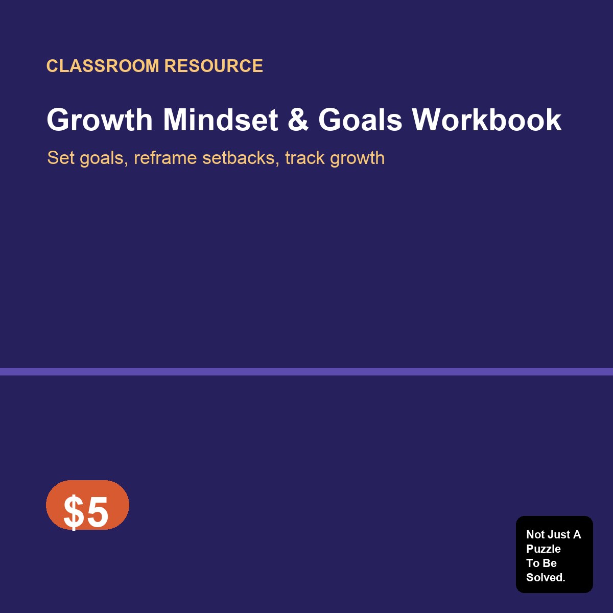 Growth Mindset & Goals Workbook (Printable PDF)