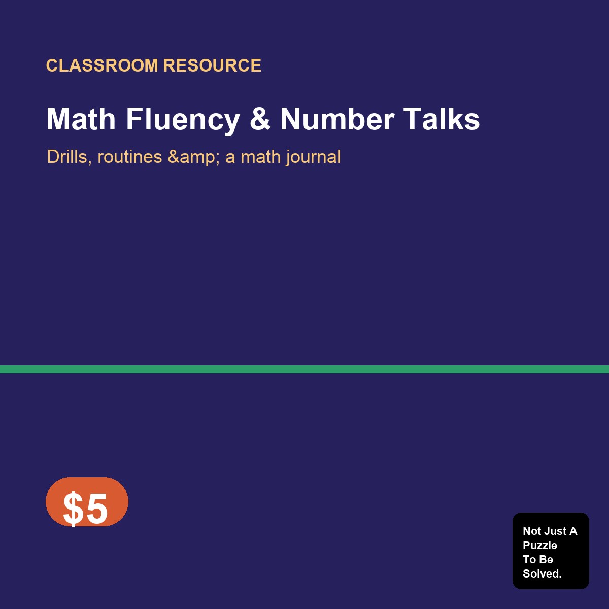 Math Fluency & Number Talks (Printable PDF)